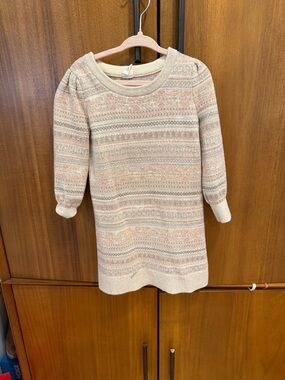 GAP Baby Cream and Peach Knit Sweater Dress